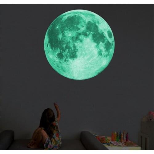 Luminous Moon 3D Moon Earth Wall Stickers for Kids Rooms Decor Home decoration kids room decoration Christmas Gift
