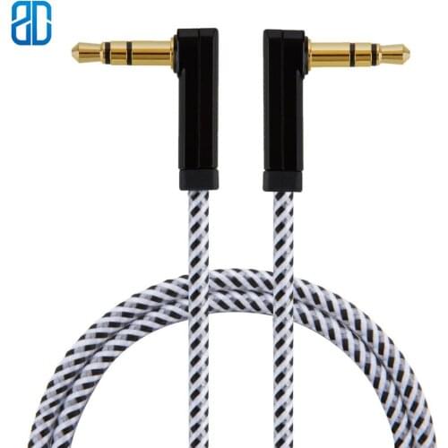 Angle Audio Cable Double 90 Degree 3.5MM Male to Male Auxiliary Stereo Cord Compatible iPhone Tablets Headset Headphone PC