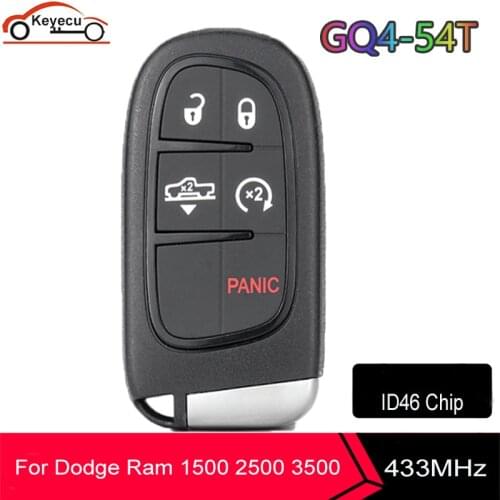 KEYECU GQ4-54T 5 Button Smart Car Key For Dodge Ram 1500 2500 3500 2013 2014 2015 2016 2017 Car Remote Key ID46 Chip 433Mhz