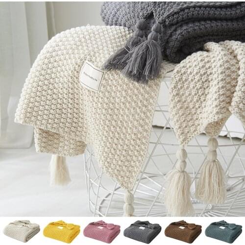 Knitted Blanket for Bed Sofa Winter Warm Soft Sofa Cover Baby Blanket Washable Bedspread Home Decor 130x170cm Home Textile D30