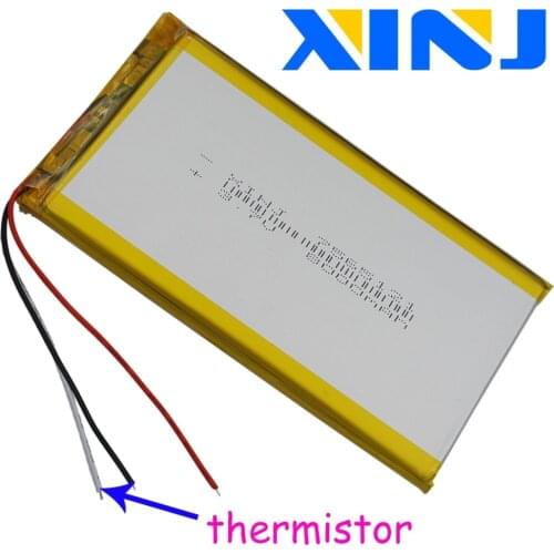 XINJ 3.7V 8000 mAh Li Polymer Battery 3wires for thermistor 7565121 For GPS PSP PAD ipod Portable DVD Power bank Tablet PC IPTV