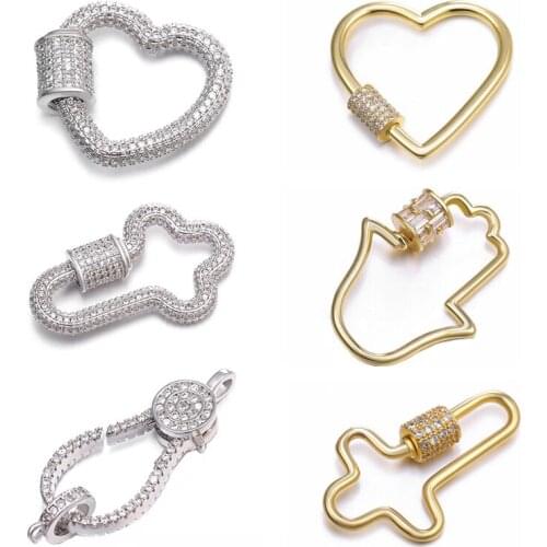 Juya DIY Womens Jewelry Making Supplies For Handmade Gold/Silver Color Fastener Screw Spiral Lobster Clasps Accessories