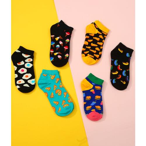1 Pairs of Funny Socks Izza Egg Hot Dog Designer Socks Summer Japanese Kawaii Harajuku Woman Socks Silicone Antiskid