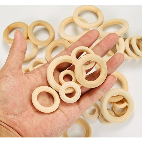 10/30/50pcs 2-4.5cm Natural Wood Round Circle High Quality for Scrapbooking DIY Baby Toy Crafts Wooden Home Decor Ornaments