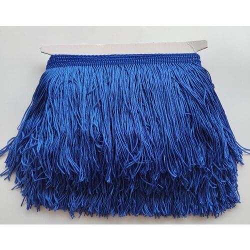 15CM Long 1 Meters Blue Lace Fringe Trim Polyester Tassel Fringe Trimming For Dress Stage Garment Curtain Accessories