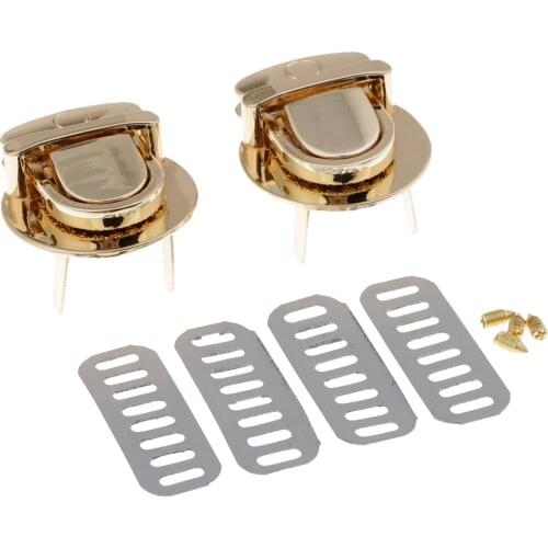 2 Sets Antique Metal Closure Catch Tuck Lock For Leather Bag Case Clasp Hangbag Purse