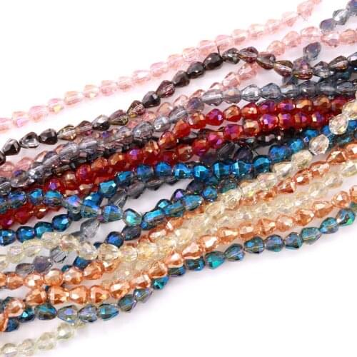 20pcs Multi Colors Waterdrop Austrian Crystal Beads Bling Plating Teardrop Glass Bead For Jewelry Making Bracelet DIY Necklace