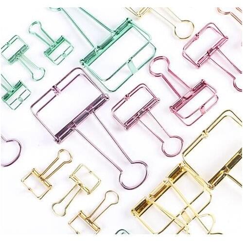 5pcs Storage Color Cutout Tail Holder Booklet Bill Holder Retro I-clips Dovetail Clips