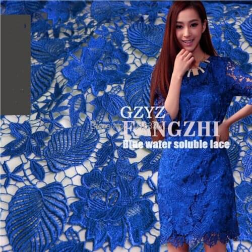 5 yards130CM Width royalblue african cord chemical lace fabric guipure lace fabric DHL Shipping