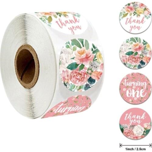 500pcs Thank You Stickers Handmade love sticker round tag Stationery mail bake shop Gift reward Seal Labels France merci color