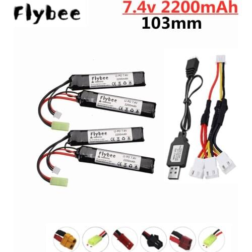 Water Gun 7.4v 2200mAh Lipo Battery for Airsoft BB Air Pistol Electric Toys Gun Parts 2s 7.4v battery charger set