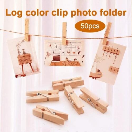 Wood Clamps Organizer Hobbeis Photographic Studio Fashion Accessories 50Pcs/Pack Peg Wooden Clip Wooden Home Decor