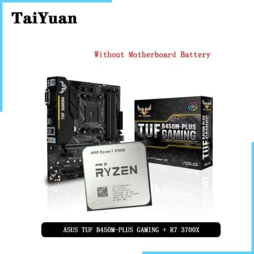 AMD Ryzen 7 3700X R7 3700X CPU + ASUS TUF B450M PLUS GAMING Motherboard Suit Socket AM4 All new but without cooler