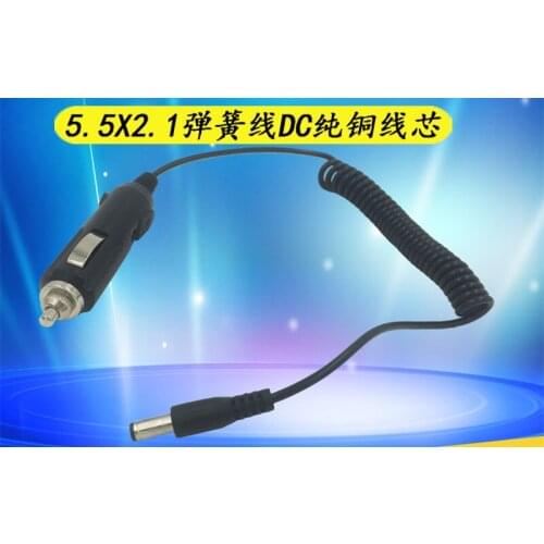 24V or 12V car cigarette lighter plug to DC Plug 5.5*2.1mm cable Car charger elastic power cable
