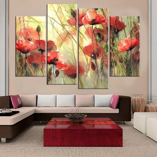 Frameless Flower Print on Canvas Wall Painting Art Print and Poster Home Decoration Oil Paingting Modular Pictures for Bedroom
