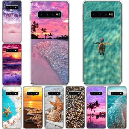 Seashells at sunset on the beach in summer Phone Case For Samsung Galaxy A71 A70 A51 A50 A41 A40 A30 A21 A10 A01 A90 A20S A20E A