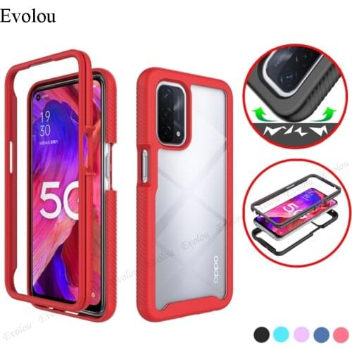 Hybrid Shockproof Bumper Phone Case For OPPO A54 A74 5G Case TPU + PC 2 in 1 Transparent Back Cover For opop oppo A74 A54 Capa