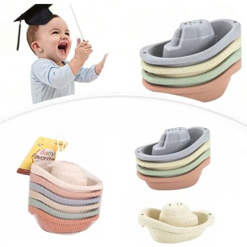 6pcs/Set Baby Boy Stacking Cup Classic Toddler Toys Childrens Bathroom Floating Boat Bath Toy Kids Educational Christmas Gift