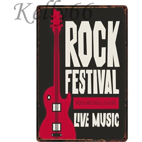 [ Kelly66 ] Rock Metal Sign Tin Poster Home Decor Bar Wall Art Painting 20*30 CM Size y-1873
