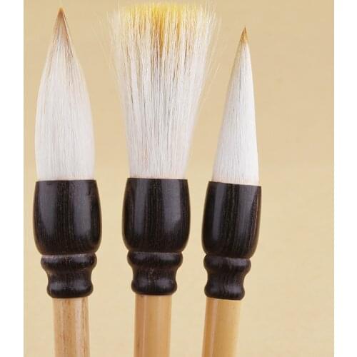Chinese Painting Calligraphy Pens Tinta China Chinese Hopper Shaped Multiple Hair Lian Brush Set for Chinese Landscape Painting