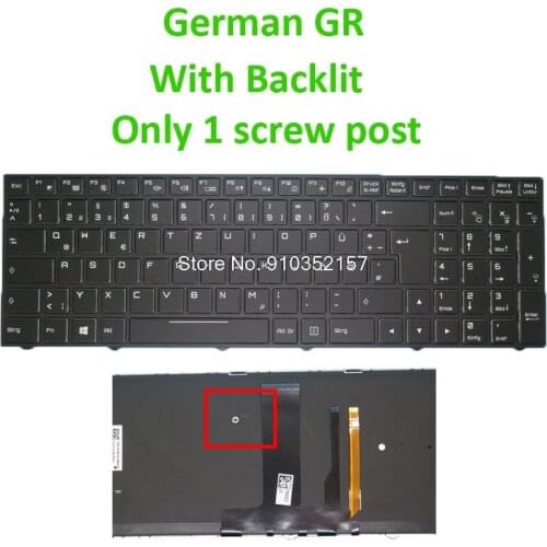 With Backlit Keyboard For Gigabyte Sabre 15 Sabre 15 GTX1050 15 GTX1050TI Sabre 15 W8 15-G 15-K Sabre 17 German GR Black Frame