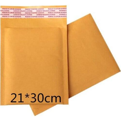 21*30cm 100pcs/lot Kraft Bubble Mailers Padded Bubble Envelopes Paper Bags Envelope Yellow Mailing Bag Free Shipping