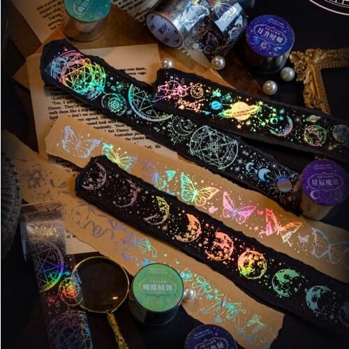 MOHAMM 3cm Wide Floral Silver Foil Masking Decorative Tapes for DIY Crafts Journal Supplies Gift Wrapping
