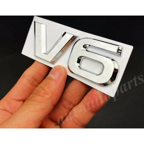 Metal Chrome V6 Vntage Car Trunk Tailgate Rear Emblem Badge Decals Sticker