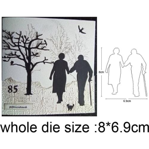 Grandpa holding Grandma Metal Cutting Dies Scrapbooking Stencils dies DIY Stamp Card Decor Embossing Die Cut Craft Dies 2020 NEW