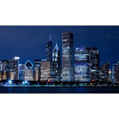 Full Square Drill 5D DIY Chicago skyscrapers city night lights diamond painting Cross Stitch 3D Embroidery Kits H103