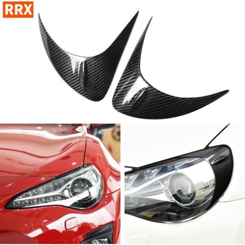 For Subaru BRZ For Toyota GT86 2012-2016 Carbon Fiber Headlights Eyebrows Eyelids Car Stickers Front Rear Headlamp Eyebrows Trim