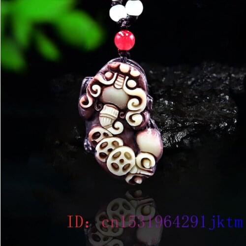 Jade Pixiu Pendant Jewelry Necklace Carved Charm Tiger Gifts Chinese Fashion Gemstone Natural Amulet