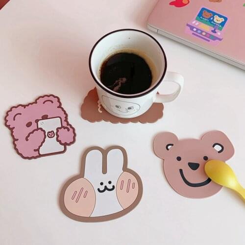 Creative Cute Table Placemat Waterproof Heat Insulation Non-Slip Bowl Pad Cartoon Milk coffee Water Coasters Kitchen Tableware
