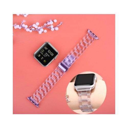 The new three-bead color transparent strap for Apple Watch Band 42mm 44 Watchband for iwatch 4/3/2 38MM 40MM Sport Wristbands