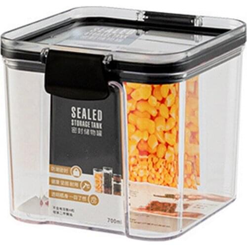 BehogarFood Container Moisture-Proof Transparent Plastic Airtight Food Storage Box Container with Lid for Cereal Rice Beans Nuts