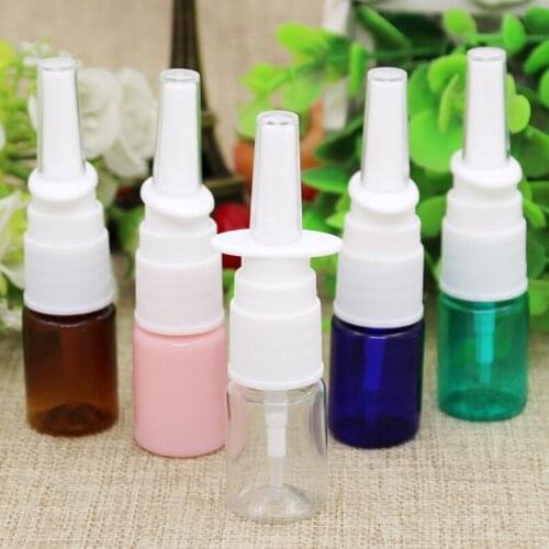 10pcs 5ml PET Empty Fine Nasal Spray Mist Plastic Bottle Cosmetic Nose Spray Bottles Refillable Makeup Tools