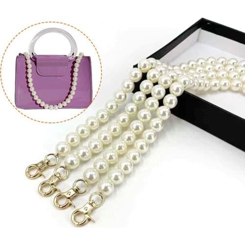 40cm Pearl Bag Strap Belt Handles Chain Women Handbag Shoulder Bag Strap DIY Replacement Beaded Bag Chain Handle Accessories