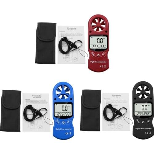 Handheld LCD Display Digital Anemometer Wind Speed Meter Hygrometer Thermometer Air Flow Velocity Gauge Temperature Tester with