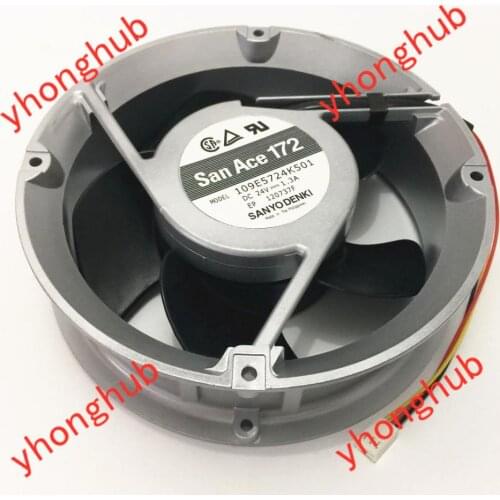 Sanyo Denki 109E5724K501 DC 24V 1.3A 172X172X51mm 3-Wire Server Cooling Fan