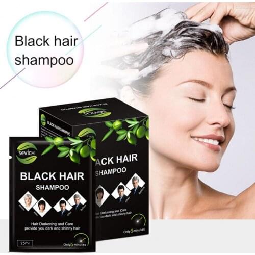 25ml Black Hair Shampoo Mild Fast Dyeing Black Unisex Black Fast Hair Dye Gray White Hair Color Dye Treatment Clean Detox Soap