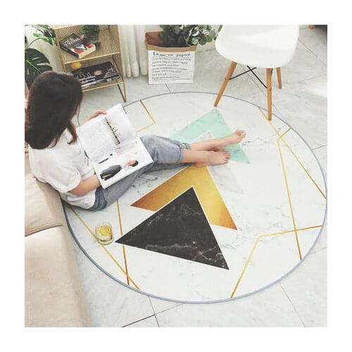 Bedroom Round Carpet Marbled Geometric Coffee Table Mat Home Sofa Living Rroom Bedside Cushion