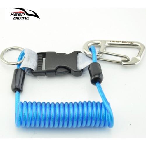 KEEP DIVING Scuba Diving Anti-lost Spiral Spring Coil Lanyard Safety Emergency Tool with One Quick-release Buckle