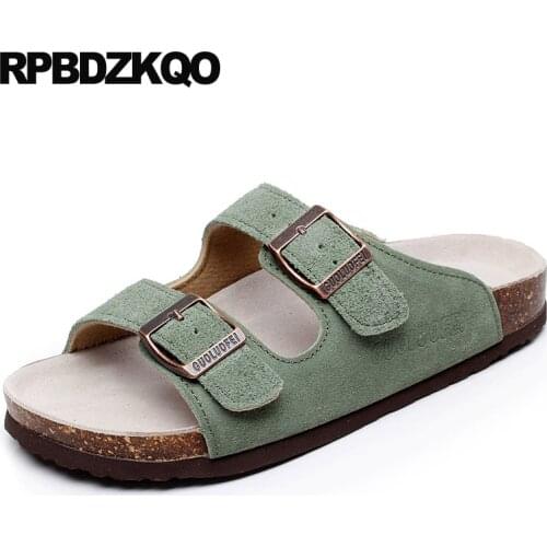 Slippers Purple Flat Size 45 Slides Metal Nice Cork Large Japanese Green Casual Beach Shoes 46 Mens Sandals 2019 Summer Outdoor