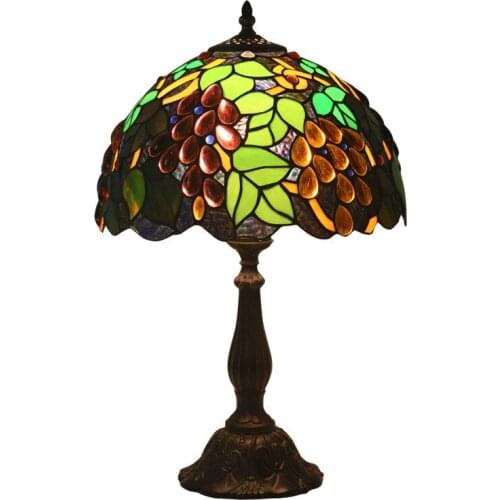 Tiffany European Retro Pastoral Grape Creative Bar Cafe Living Room Bedroom Dining Room Decorative Table Lamp E27