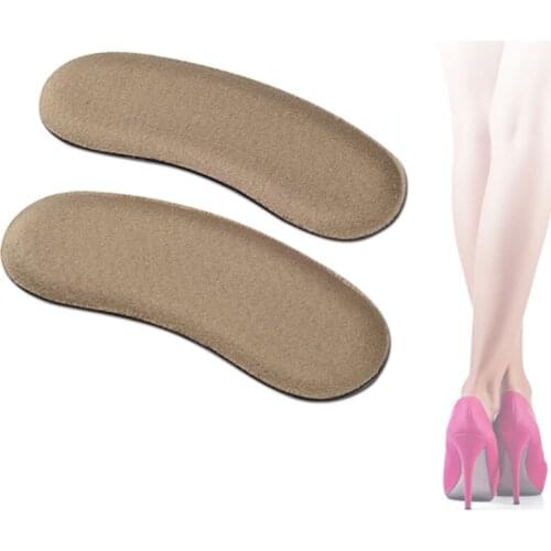 Black Grey Brown 2 Pairs Sticky Fabric Shoe Back Heel Inserts Insoles Pads Cushion Back Heel Insert