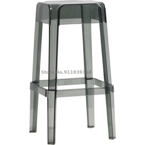 High Stool Northern Europe Simple Modern Plastic Chair Transparent Stool Designer Creative Fashion Acrylic Bar Stool