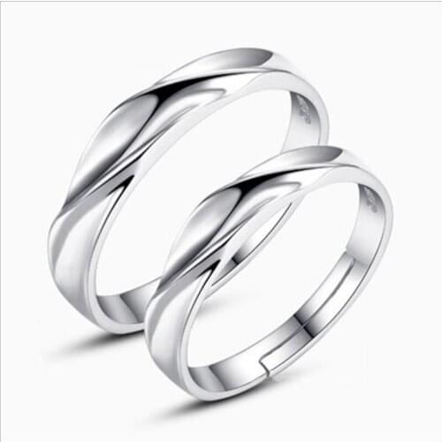LUKENI Top Quality 925 Sterling Silver Rings For Women Jewelry Lady Trendy Wave Couple Rings For Girl Bride Wedding Accessories