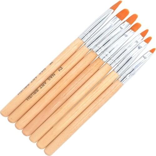 WUF New 7Pcs/Pack Nail Brush Set Crystal Nail Polish Brush Kits Nail Tips Brushes Hot Selling 23