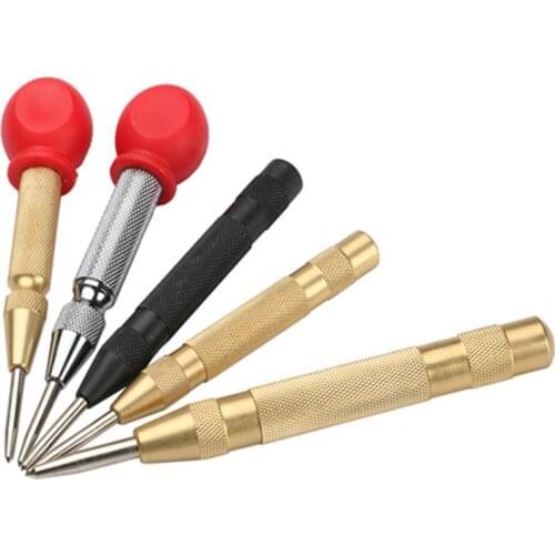 1pc 4 Colors Automatic Center Pin Punch Spring Loaded Marking Starting Holes Tool Wood Press Dent Marker Woodwork Tool Drill Bit