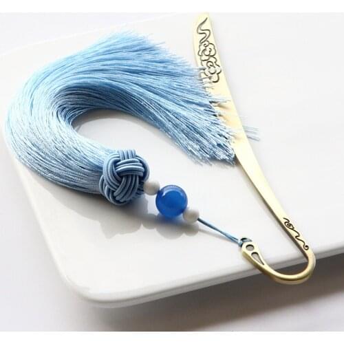 1pcs Creative[Blue Mo] Classical Chinese style tassel bookmarks to send classmates teacher commemorative gifts birthday gifts